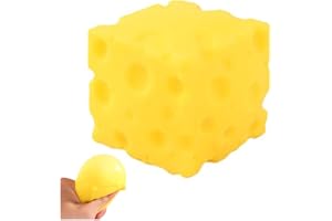 Cheese Stress Relief Soft Novelty Toy, Squishy Squeeze Cheese Block, Unbreakable Cheese Figurine Simulation Cheeses Food Sque