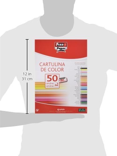 Fixo Paper 11110356 - Pack of 50 A4 Cardstocks, Carmine Red, 180 g, Red carmine - Image 3