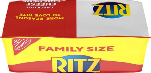 RITZ TOASTED CHIPS SOUR CREAM AND ONION CRACKERS, PARTY SNACKS, FAMILY SIZE, 11.4 OZ