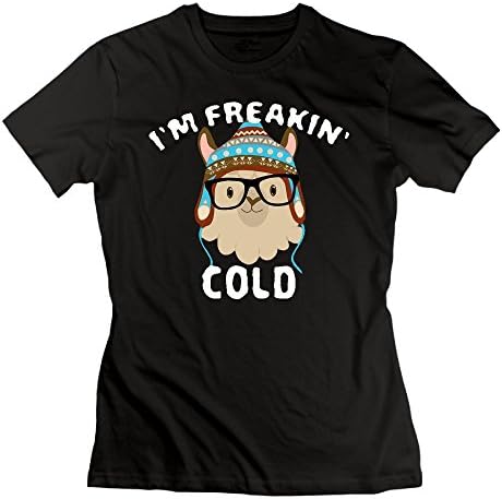 AKKK47 Women's Comfortable I'm Freakin' Cold T Shirt Black M