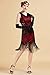 BABEYOND Women's Flapper Dresses 1920s V Neck Beaded Fringed Great Gatsby Dress (Red, XL (Fits 31.5