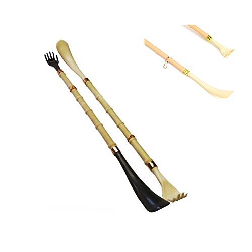 2 New Long 20" Shoehorn Back Scratcher Reach Shoe Horn Hand Bamboo Massager Gift by 4SGM