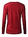 BH B.I.L.Y USA Women's V-Neck Button Down Long Sleeve Classic Knit Cardigan Red Large