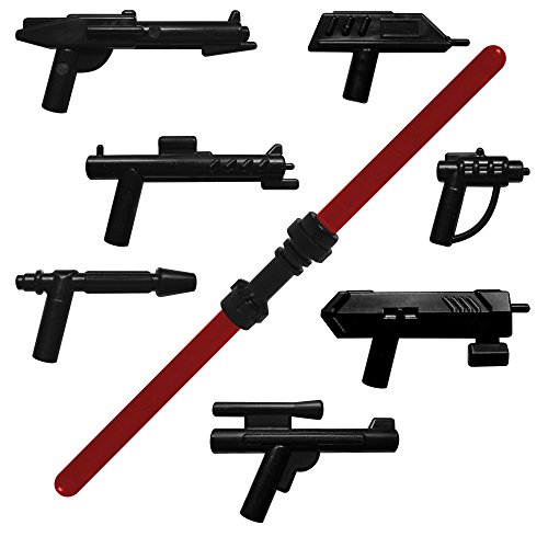GALAXYARMS 10-piece Weapon Set: Set of 2 blasters and swords for LEGO Minifigures