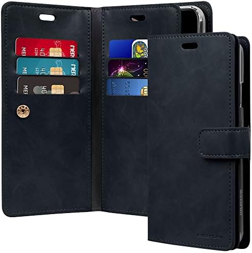 Goospery Mansoor Wallet for Apple iPhone Xs Max Case (2018) Double Sided Card Holder Flip Cover (Navy) IPXSMAX-Man-NVY