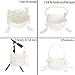 LAPUDA Beautiful Hand Beading of Wedding Flower Basket with Elegant Appearance and Ivory Color, Clusters of Stars Style (1 Basket)