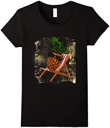 Womens Funny Pineapple Summer T-Shirt XL Black