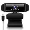 Webcam with Microphone, 1080p High-Definition Camera, 360°Rotating Computer Camera with Privacy Protection Cover, USB…