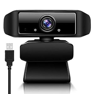 Webcam with Microphone, 1080p High-Definition Camera, 360°Rotating Computer Camera with Privacy Protection Cover, USB…