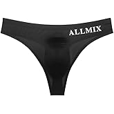 PWMENLK Men's Brief Underwear Ice Silk See Through Sexy Underpants Sports Letter Thong Underwear Seamless Thong Bikini