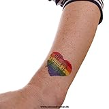 25 x Heart Rainbow Tattoo- All you need is Love - CSD Tattoo - Heart Rainbow Tattoo Flag (25)