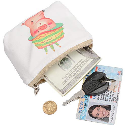 Women and Girls Cute Fashion Coin Purse Wallet Bag Change Pouch Key Holder (Small Pink Pig) - Thumbnail 2