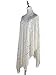 Anna-Kaci Womens Oversized Gatsby Hand Beaded Fringed Sequin Evening Shawl Wrap