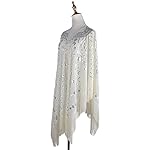 Anna-Kaci Women Oversize Hand Beaded Fringed Sequin Evening Shawl Wrap Cover Up Anna-Kaci Women Oversize Hand Beaded Fringed Sequin Evening Shawl Wrap Cover Up
