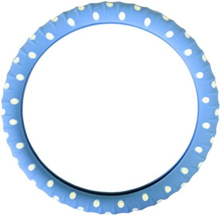 New Silicone Sky Blue Polka Dot Steering Wheel Cover with Negative Ion Tech-limited Edition!by Cameleon Cover - Best Grip Non Toxic Odorless!
