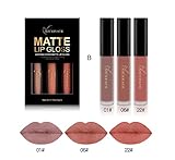 Born Beauty Sexy Matte Velvet Nude Liquid Lip Stain Stick Lip Gloss Long Lasting-3 Colors/Set (B)