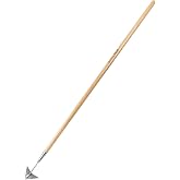 Berry&amp;Bird Long Handle Winged Weeder, 60&rsquo;&rsquo; Triangle Warren Hoe Wood Handle | Stainless steel sharp edges, easily slips between plants for weeding, edging without harming delicate seedlings.
