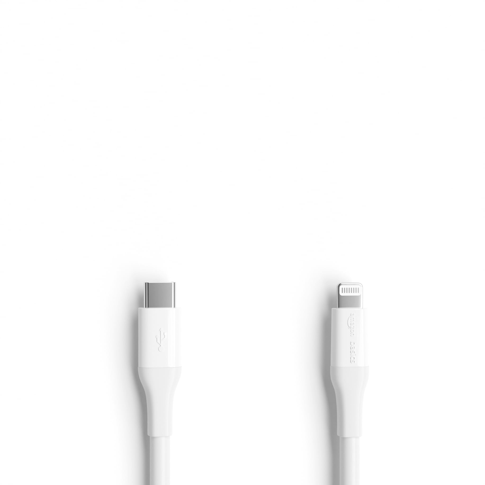 Amazon Basics MFi Certified USB-C to Lightning Fast Charging Cable for Apple iPhone, Nylon Braided, 10 ft, White