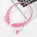 LeadTry Music Bluetooth Headphones Wireless Sport Stereo In-ear Noise Cancelling Earphone Headset Running Gym Exercise Earbud Neckband with Microphone for Apple Iphone Ipad Samsung Sony Pink