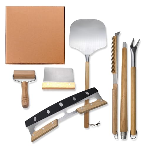 Outdoor Pizza Oven Accessories Kit, 6 Peices Pizza Set for Adults Includes