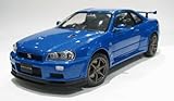 Nissan Skyline GTR R34 V-Spec II Blue 1/24 Scale Diecast Model by EBBRO