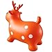 AppleRound Orange Reindeer Bouncer with Hand Pump, Inflatable Space Hopper, Ride-on Bouncy Animal