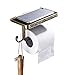 Rozin Antique Brass Art Carved Toilet Paper Holder with Shelf Holder Function