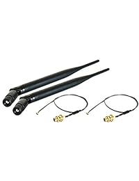 Super Power Supply® 2 x 6dBi RP SMA doble correa de 2,4 GHz de 5 GHz + 2 x 8 en   20 cm U. Cable Antena MOD de Cable Antena Mod sin ventas para enrutadores inalámbricos WiFi Netgear r6100 rc6200 V1 V2 R6250 rc6300 ac1450 wndr4700 Belkin F9 K1112 AC1000 F9