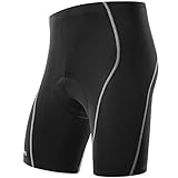 Men's Cycling Shorts with 3D Pad - 8 Panels Anatomic, Jet Black with Classic Design (M, Black)