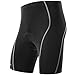 Men's Cycling Shorts with 3D Pad - 8 Panels Anatomic, Jet Black with Classic Design (M, Black)