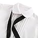 ETOSELL Womens White Collared Button Down Shirt Short Sleeve Cotton Peter Pan Blouses Button Up Lolita Sailor Dress Shirts with Bow Tie