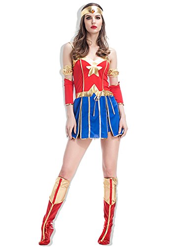 [graces]women s wonder super hero costume halloween par…