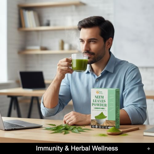 Herbs Botanica Neem Powder for Hair Growth, Skin Care & Detox Wildcrafted Bitter Neem Leaves Powder for Immune System Support, Digestive Health 5.3 oz