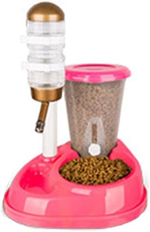 MIXMAX Automatic Feeder Combined Food Bowl Dish Water Dispenser for Pets Dogs Cats (Pink)