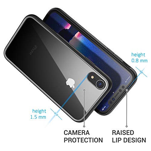 YOUMAKER Premium Crystal Clear Hybrid Case for iPhone XR, Slim Fit Lightweight Bumper Scratch Resistant Drop Protection Shockproof Protective Cover for All New Apple iPhone XR 6.1 inch - Black