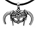 Exoticdream Medieval Viking Dovahkiin Skyrim Iron Helmet Barbarian Warrior Pewter Pendant + 18