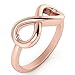 Cavalier Jewelers 925 Sterling Silver 18k Rose Gold-Plated Infinity Symbol Ring Wedding Band