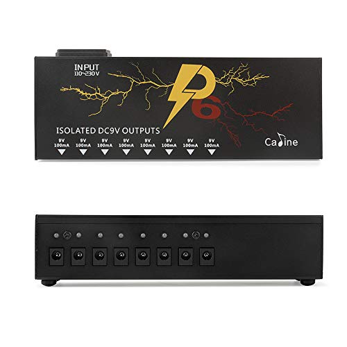 Caline Electric Guitar Pedal Power Supply Station 8 Isolated DC 9V 100mA Outputs with Short-circuit Protection P6 Guitarist Gifts - Thumbnail 2