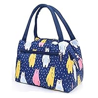 Batteraw Prints Lunch Bags Heat Preservation Portable Zipper Closure Lunch Bag Tote