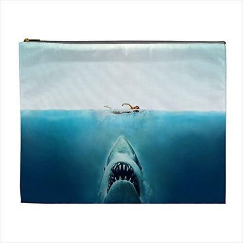 Shark Bite Cosmetic Bag Pencil Case Multi Purpose Pouch 2 sides (XL)