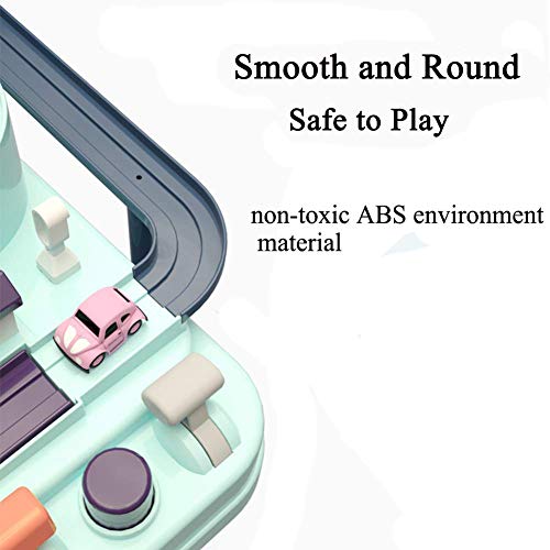 Car Adventure Track Set Creative Manual Operation Vehicles Race Toys Railway Racer for 1 2 3 4 5 6 7 years Old Boy Girl Infant Toddler Kid Puzzle Games Interactive Classic Toys Vehicle Playset Gifts