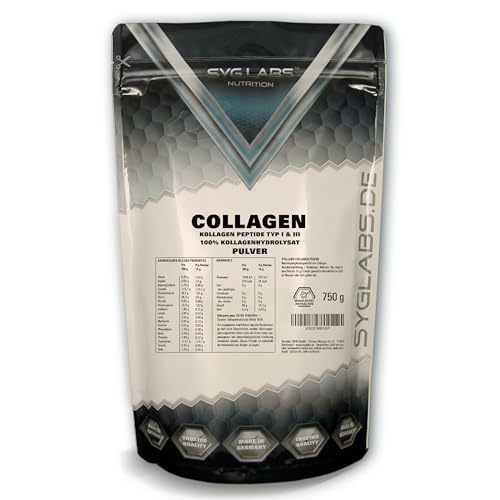 Collagen Pulver 750G - Kollagenhydrolysat - Kollagen Typ 1 &Amp; 3 - Kollagenpeptide - Geschmacksneutral - Ohne Zusatzstoffe - Inklusive Messlöffel - Laborgeprüft