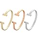 SENFAI Simple Double T Cuff Bracelet/Jewelry Set for Women
