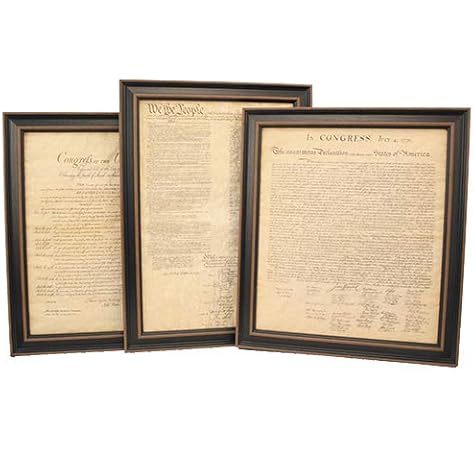 Amazon Com Patriot Gear Company Constitution Declaration Of Independence And Bill Of Rights Unmatted Set Replica Historical Document Lawyer Gift Home Kitchen
