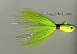 Bucktail Jig - Ultra Minnow Fish Head - Striper, Fluke, Flounder - 2oz to 8oz (Glow Chartreuse, 2oz)