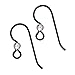 TierraCast Black Finish Niobium 3mm Sterling Silver Ball Earring Hook 20 Gauge (2 Pairs)