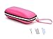 LANGUAN Portable Zipper Eyeglasses Case, Honeycomb Glasses Sunglasses Hard Case Box Protector for Men & Women or Children(Pink)
