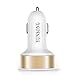 YUNSONG Mini Dual USB Car Charger for Smartphones - Gold