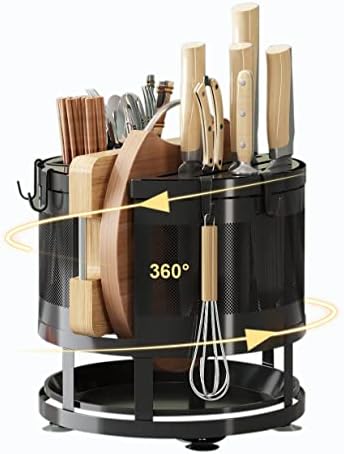 Knife Holder for Kitchen Counter, Rotating Universal Knife Block ...