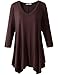 JollieLovin Womens Plus Size 3/4 Sleeve Loose-fit T Shirt for Leggings Tunic Top (1X, F Coffee)
